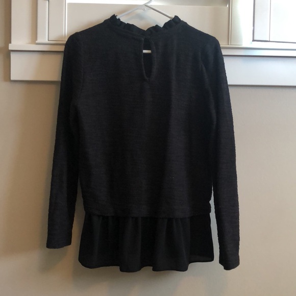 LOFT mixed media black top - Picture 5 of 6